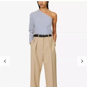 The Frankie Shop Women’s Jean Cotton One Shoulder Striped Top. Size M/L